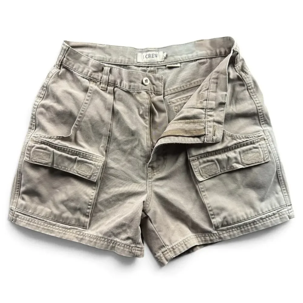 Vintage J.Crew Cargo Shorts Men's 32 Fits 30 Khaki Utility Made in Taiwan